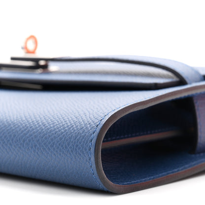 Hermes Epsom Kelly Wallet To Go Bleu Tie 10 of 11