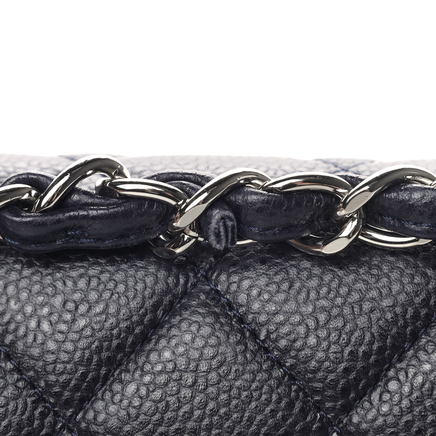 Chanel Caviar Quilted Jumbo Double Flap Navy Blue 12 of 15