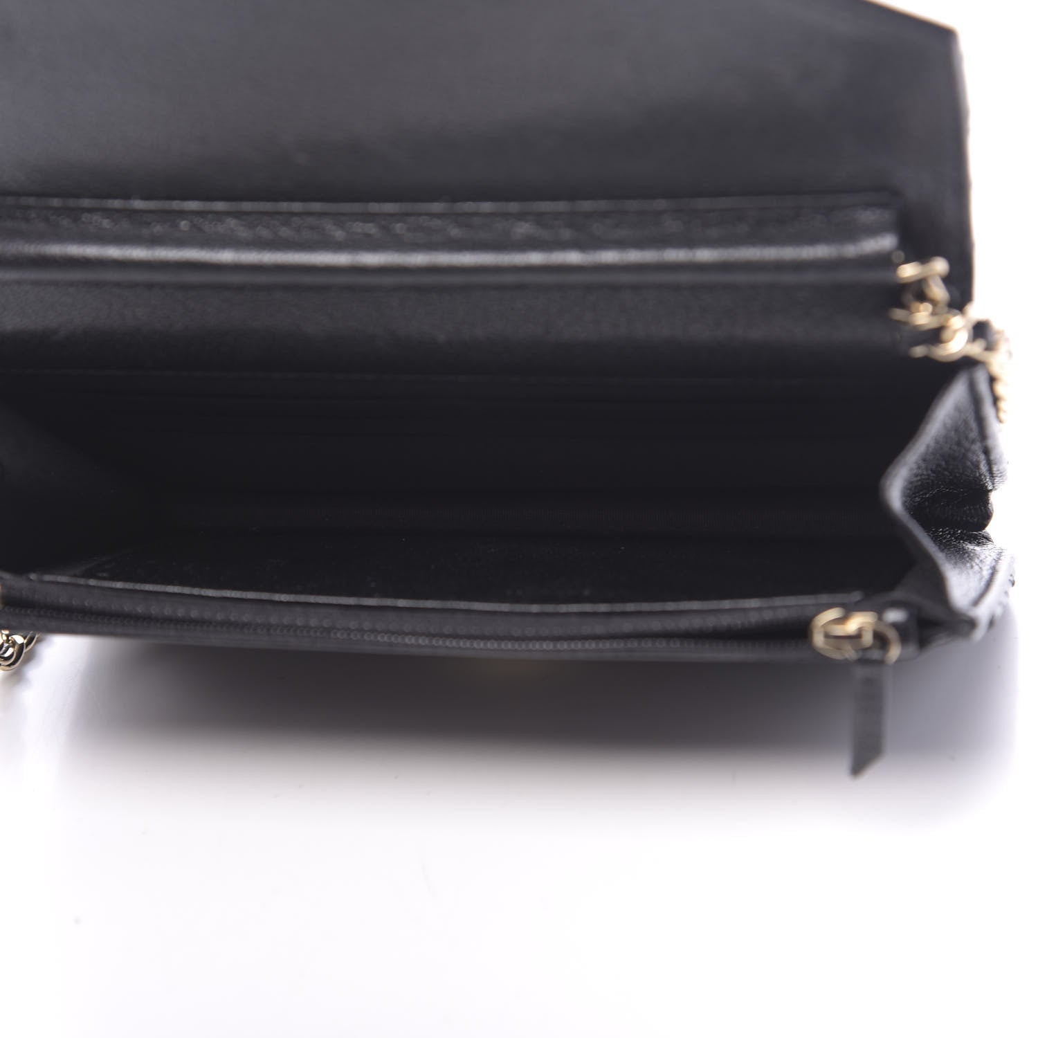 Chanel Goatskin Chevron Quilted Statement Wallet On Chain WOC Black 5 of 12