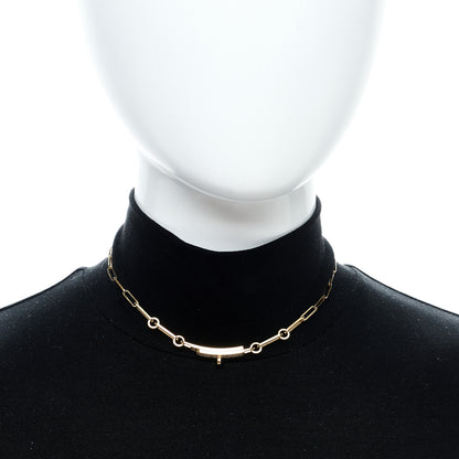 Hermes 18K Yellow Gold Diamond Pave Kelly Chaine Choker Necklace 2 of 6