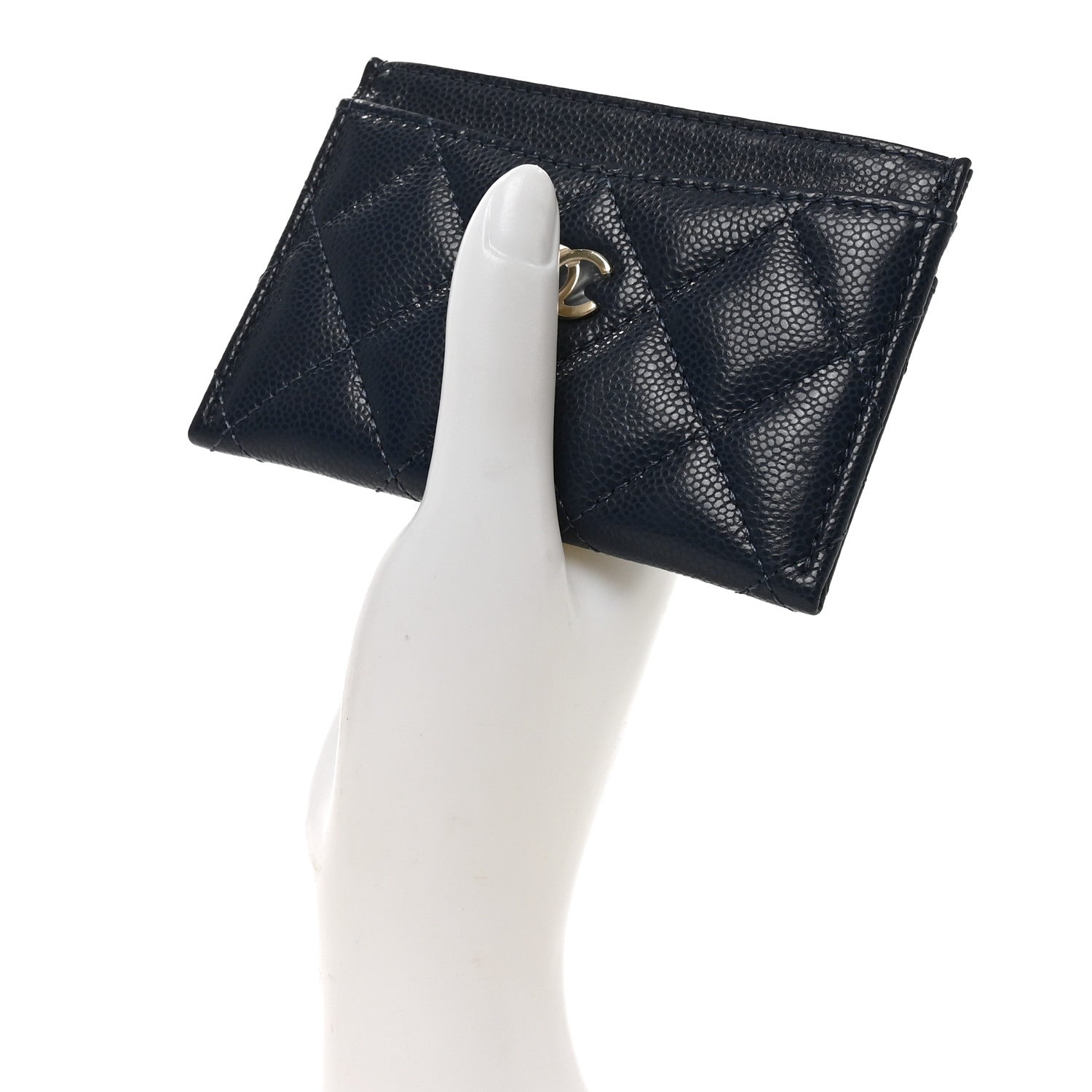 Chanel Caviar Quilted Card Holder Blue 2 of 8