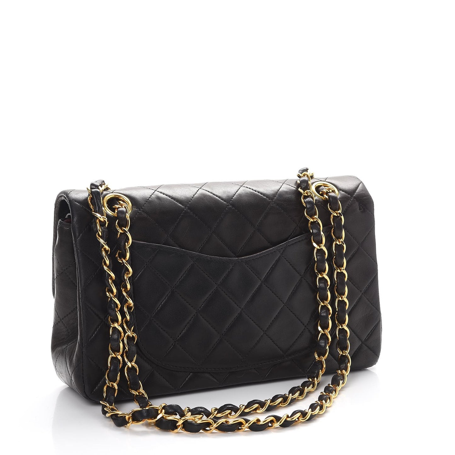 Lambskin Quilted Small Double Flap Black