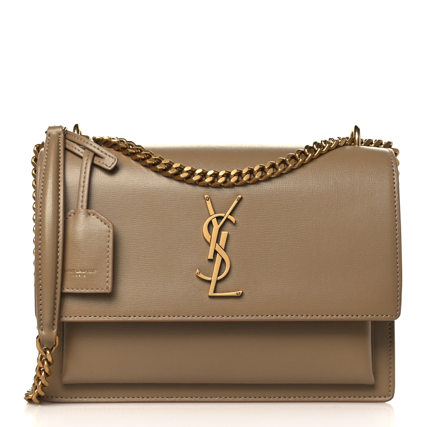 Saint Laurent Calfskin Medium Monogram Sunset Dark Beige 1 of 9