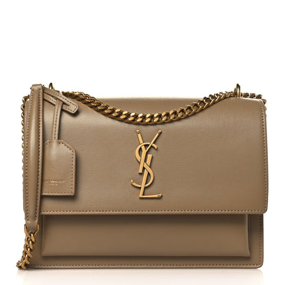Saint Laurent Calfskin Medium Monogram Sunset Dark Beige 1 of 9