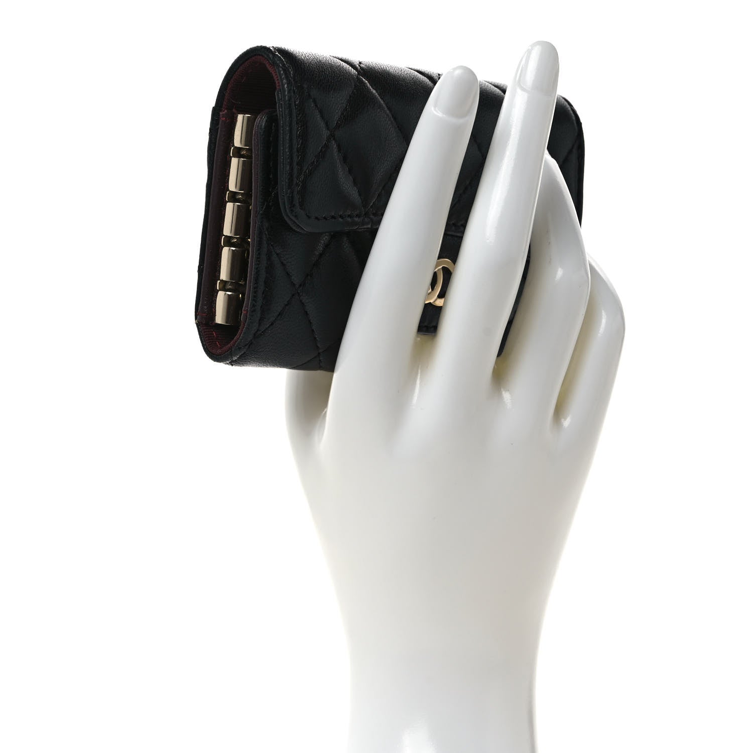 Chanel Lambskin Quilted 4 Key Holder Black 2 of 6