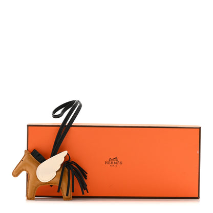 Hermes Milo Lambskin Grigri Rodeo Pegase Horse Bag Charm PM Sesame Black Nata 5 of 5