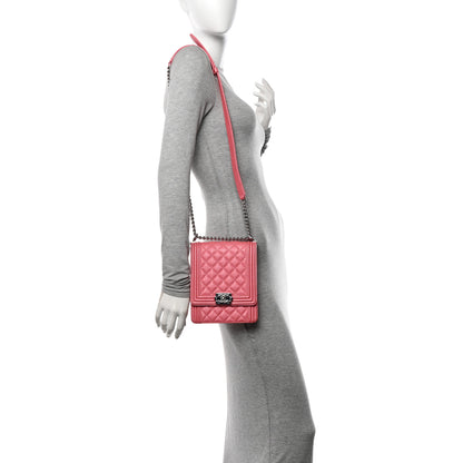 Chanel Caviar Quilted North South Boy Flap Pink 2 of 12
