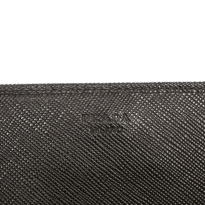 Prada Saffiano Metal Oro Chain Wallet Nero Black 6 of 9
