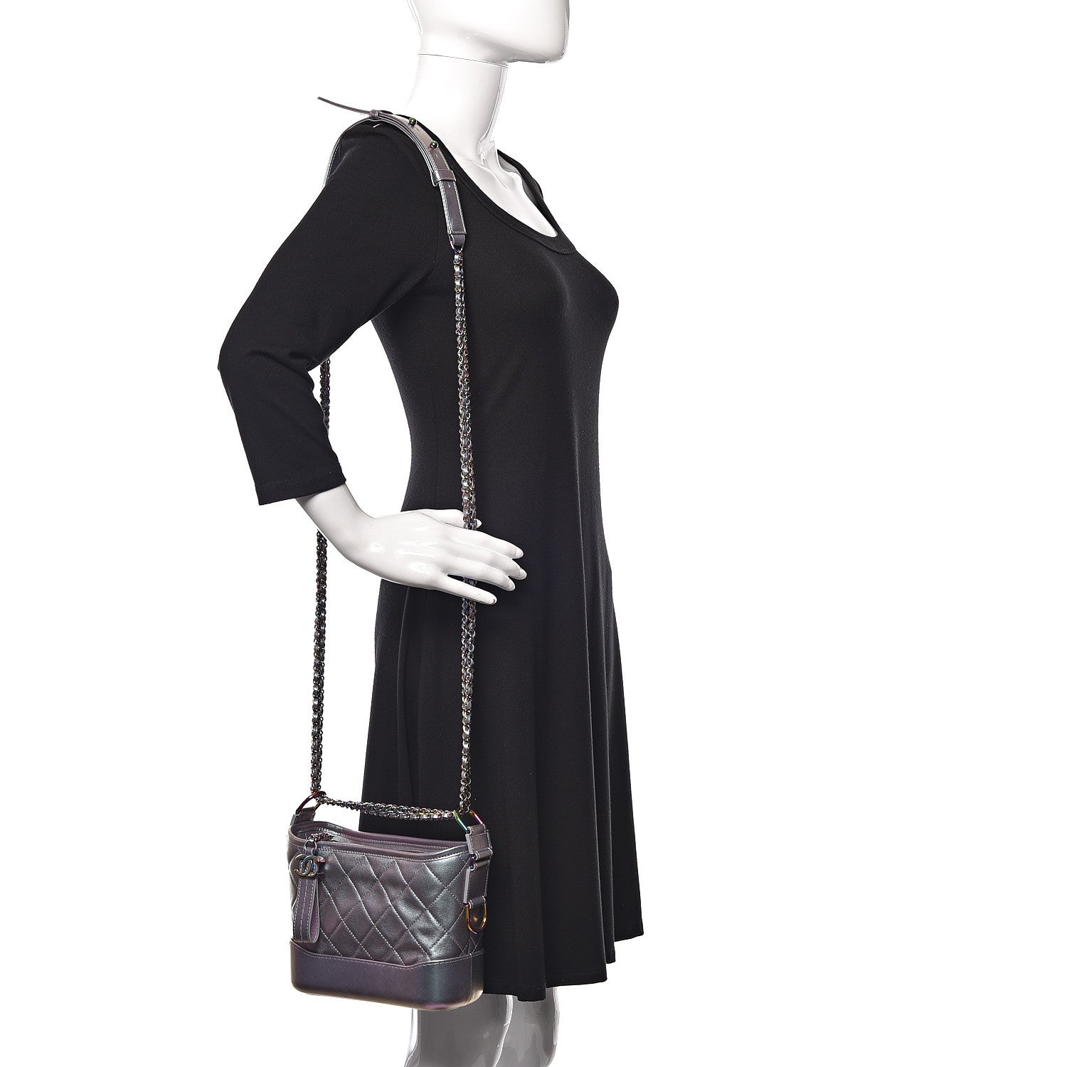 Chanel Iridescent Lambskin Calfskin Quilted Small Gabrielle Hobo Light Purple 2 of 11
