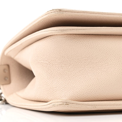 Chanel Caviar Chevron Quilted Medium Boy Flap Light Beige 9 of 12