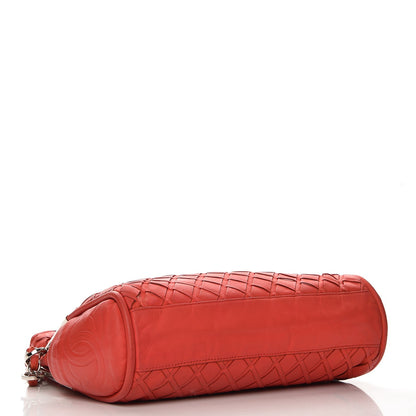 Chanel Lambskin Woven Medium Ultimate Soft Sombrero Hobo Red 4 of 13