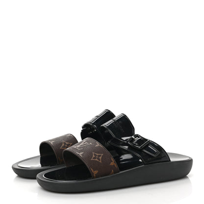 Louis Vuitton Monogram Sunbath Flat Mule Sandals 41 Black 3 of 7