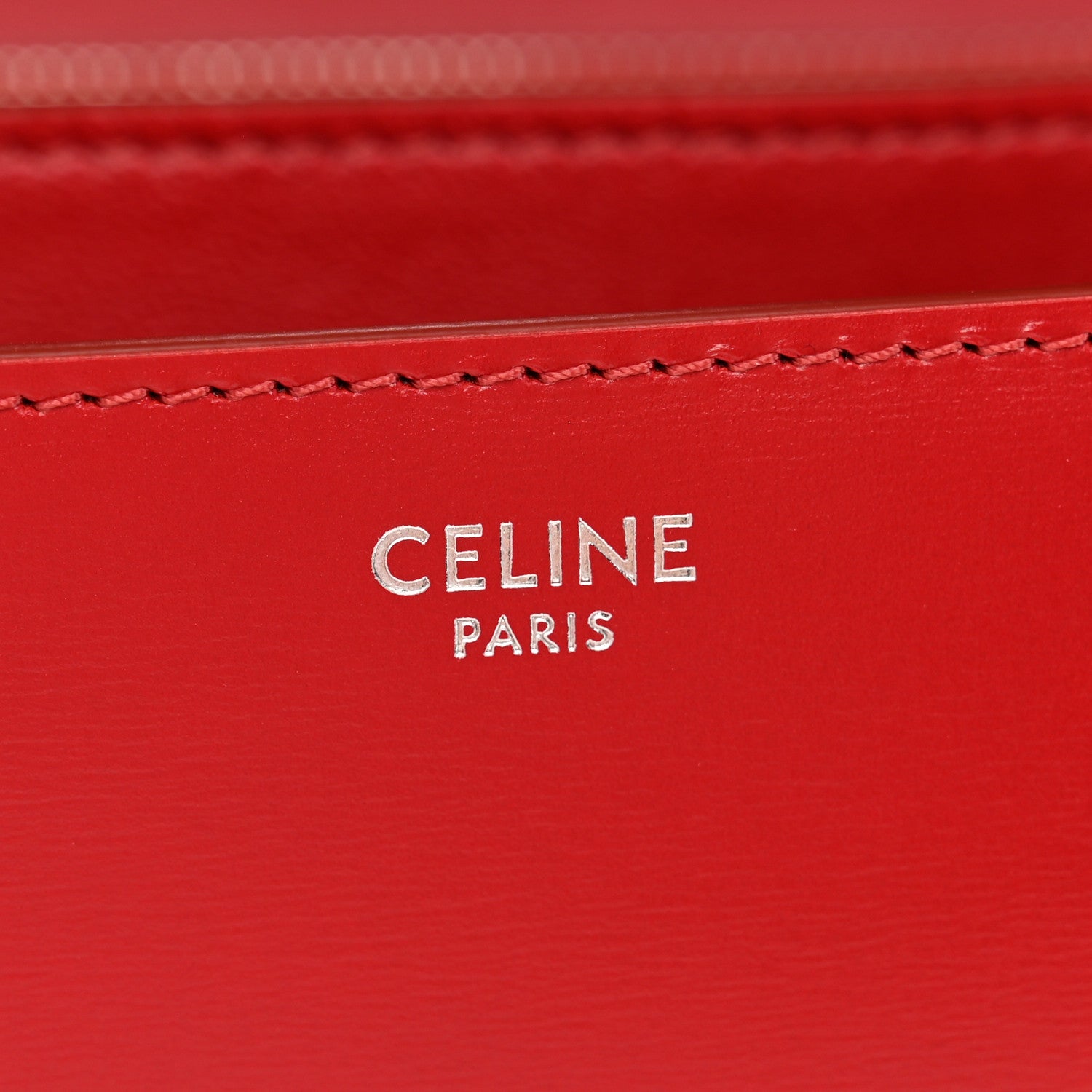 Celine Box Calfskin Medium Classic Box Flap Bag Red 6 of 10