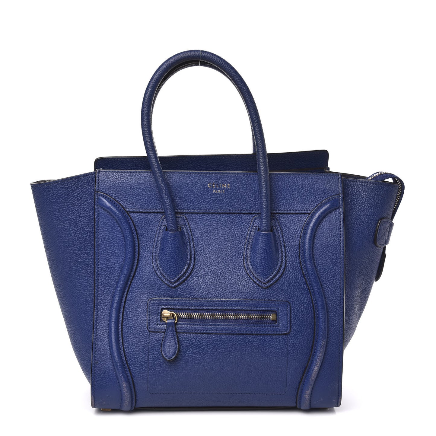 Drummed Calfskin Micro Luggage Indigo