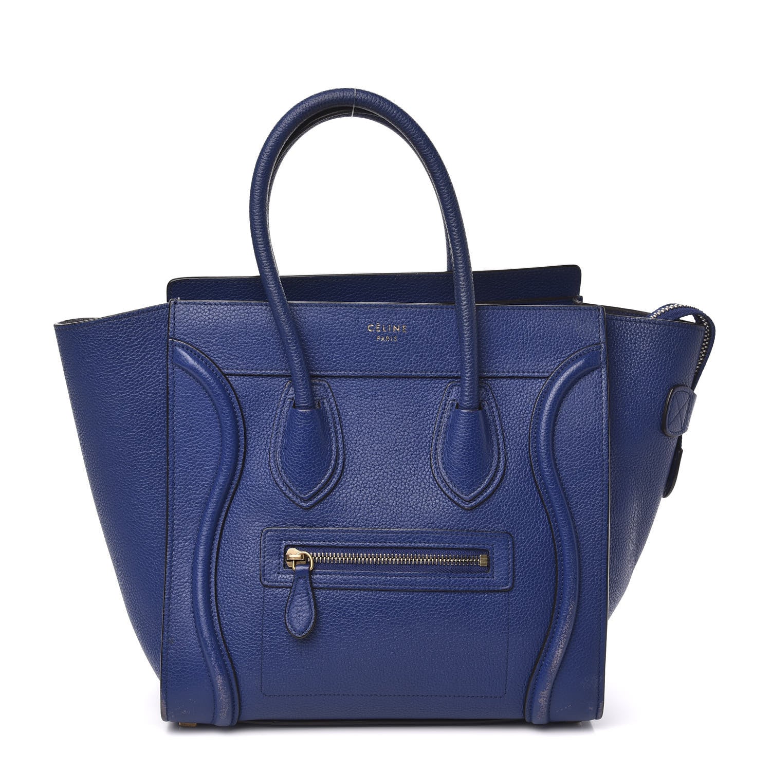 Celine Drummed Calfskin Micro Luggage Indigo 1 of 16