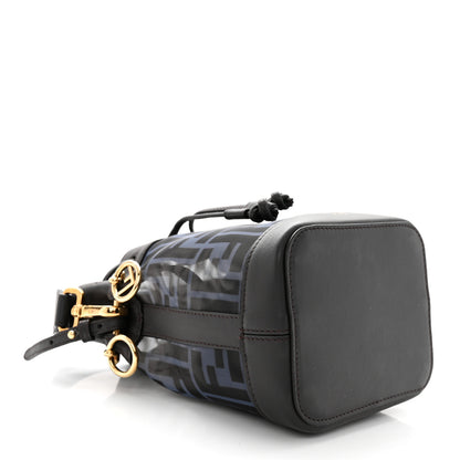 Fendi Mesh Vitello Grace F is Fendi FF 1974 Mini Mon Tresor Bucket Bag Azzurro Black Ebano 4 of 11