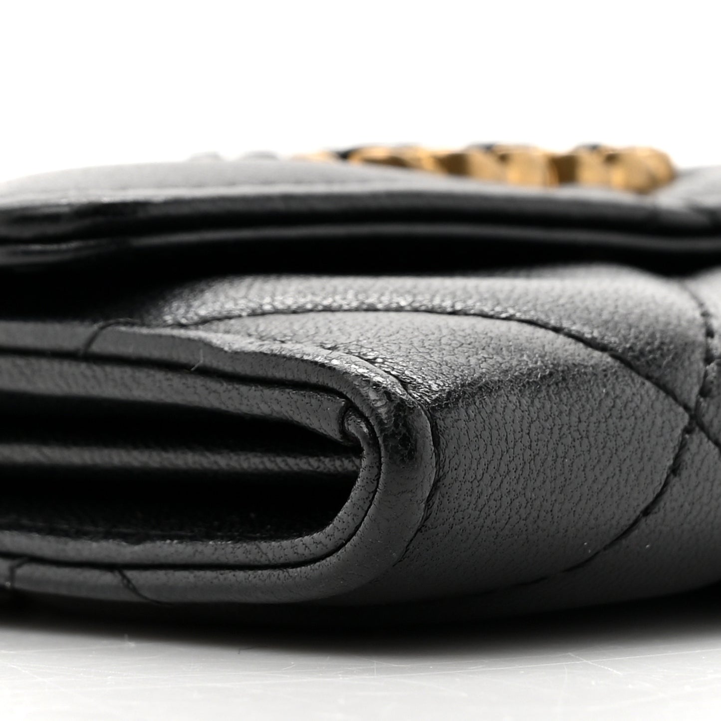 Lambskin Quilted Chanel 19 Flap Coin Purse With Chain Black