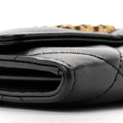 Chanel Lambskin Quilted Chanel 19 Flap Coin Purse With Chain Black 10 of 11