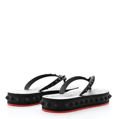 Christian Louboutin Rubber Spike Loubi Flip Flip Platform Sandals 36 Black 4 of 8