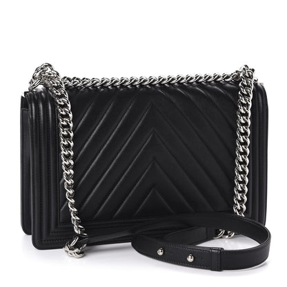 Chanel Lambskin Chevron Quilted New Medium Boy Flap Black 3 of 10