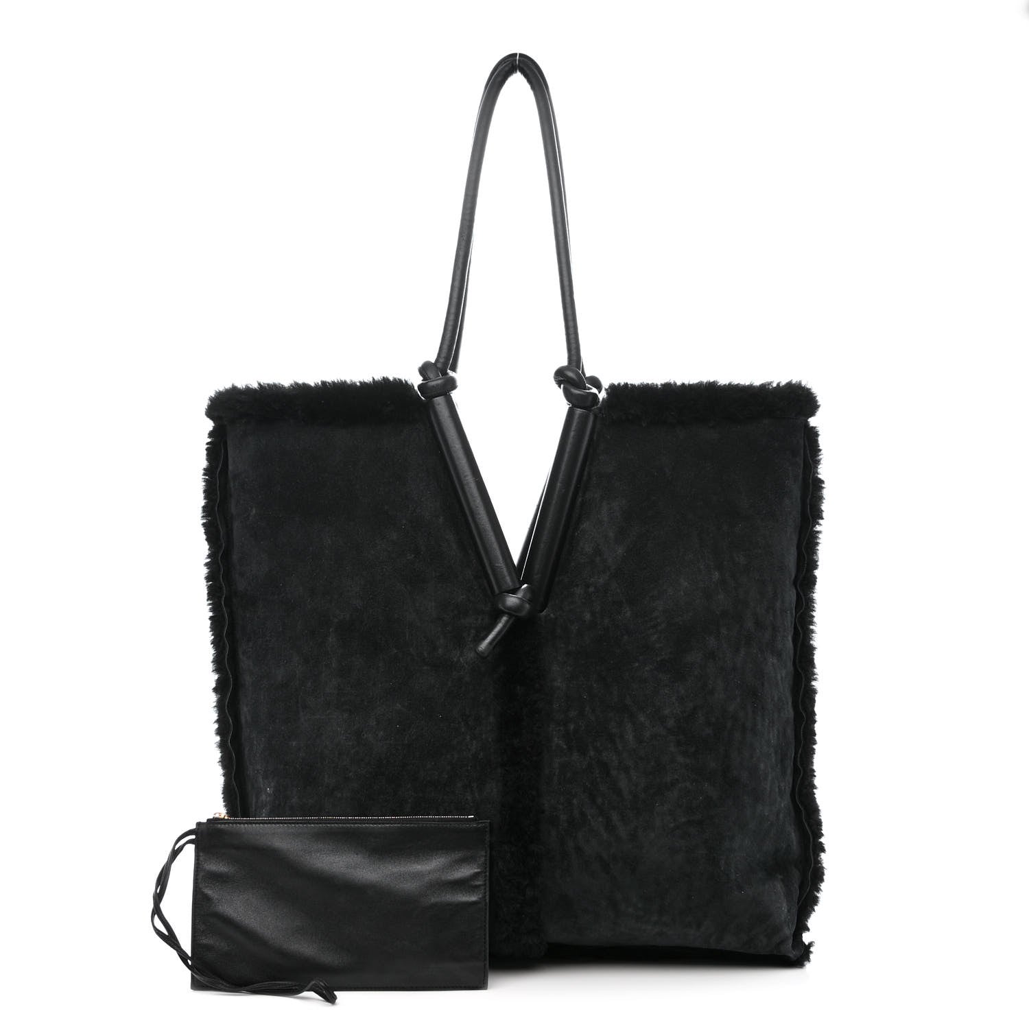 Bottega Veneta Shearling Reversible Tote Black 1 of 18