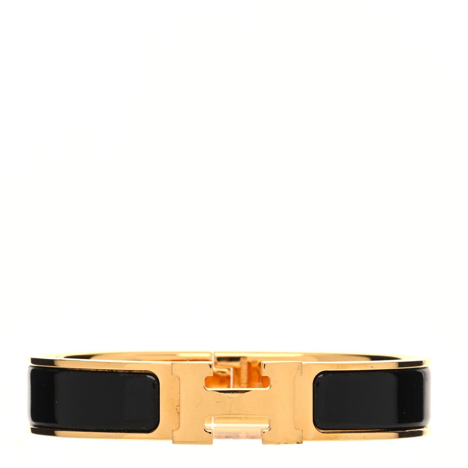 Hermes Enamel Narrow Clic Clac H Bracelet PM Black 1 of 6