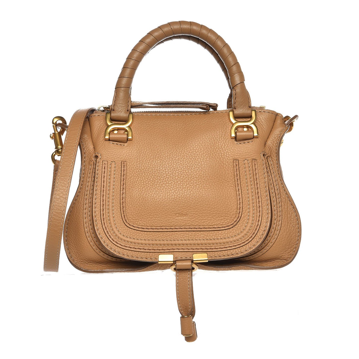 Calfskin Mini Marcie Satchel Blonde Chestnut