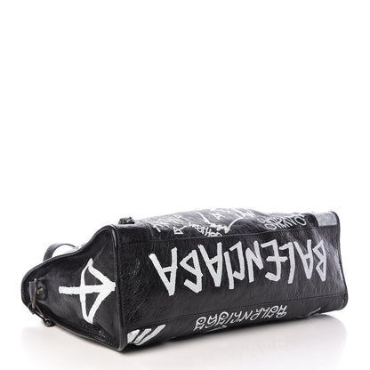 Balenciaga Agneau Arena Graffiti All Over Classic Hardware City Black White 4 of 13