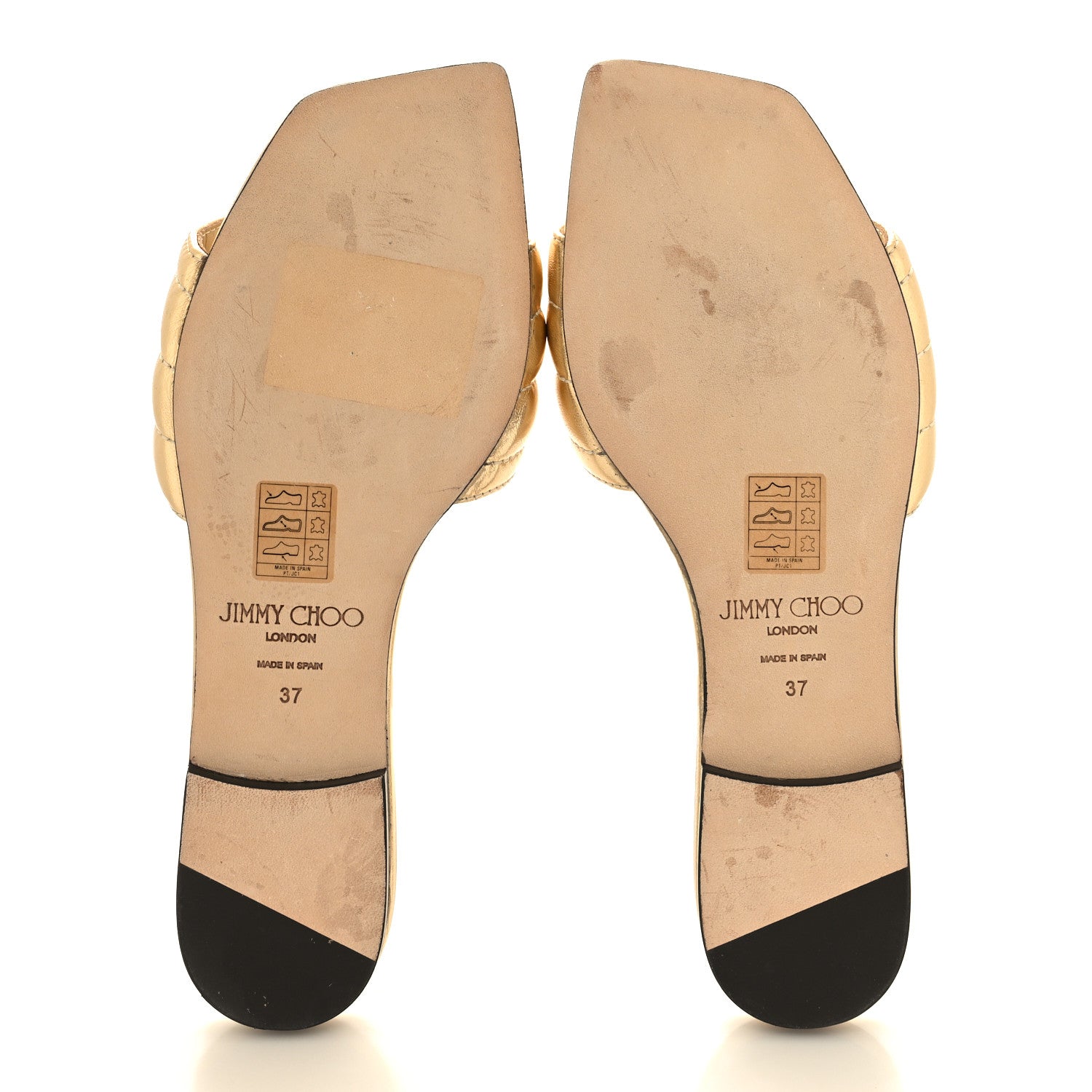 Jimmy Choo Nappa Themis Flat Sandals 37 Gold 5 of 7