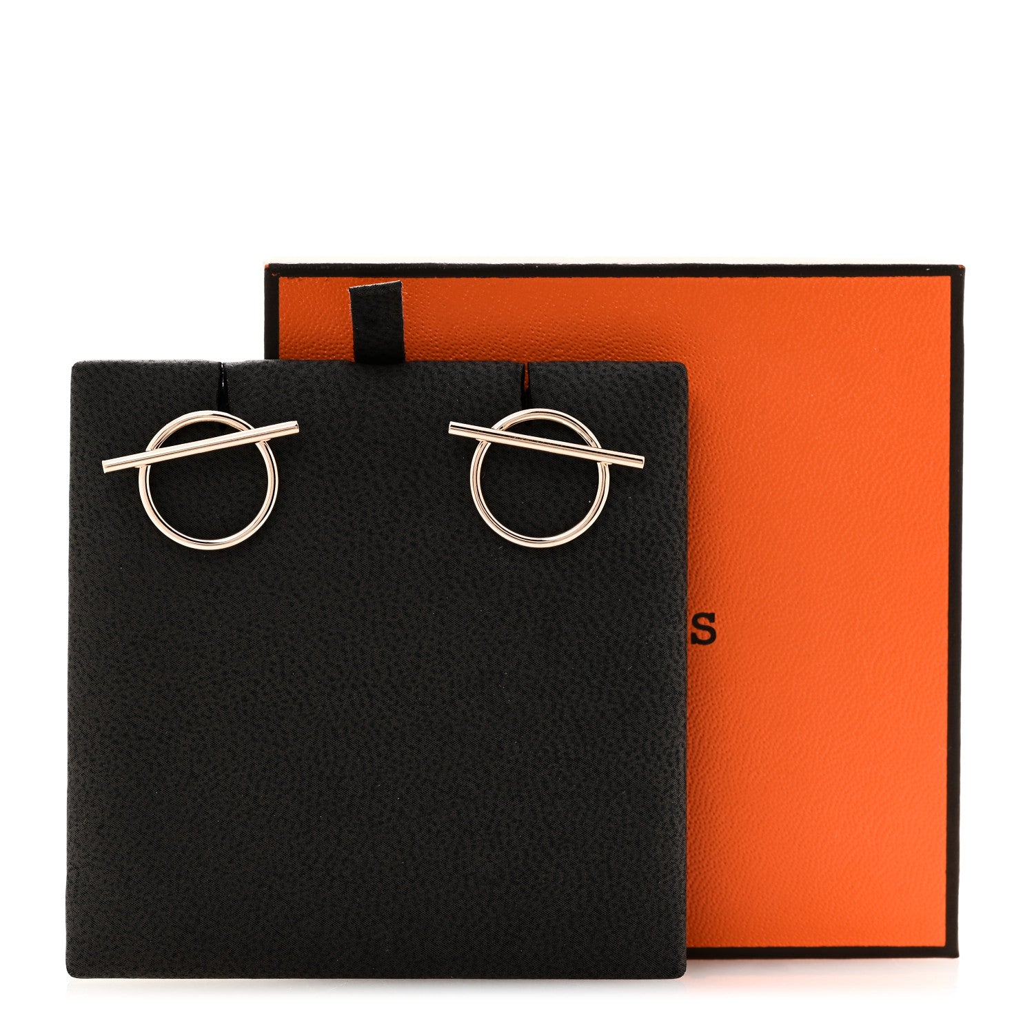Hermes 18K Rose Gold MM Echappee Earrings 5 of 5