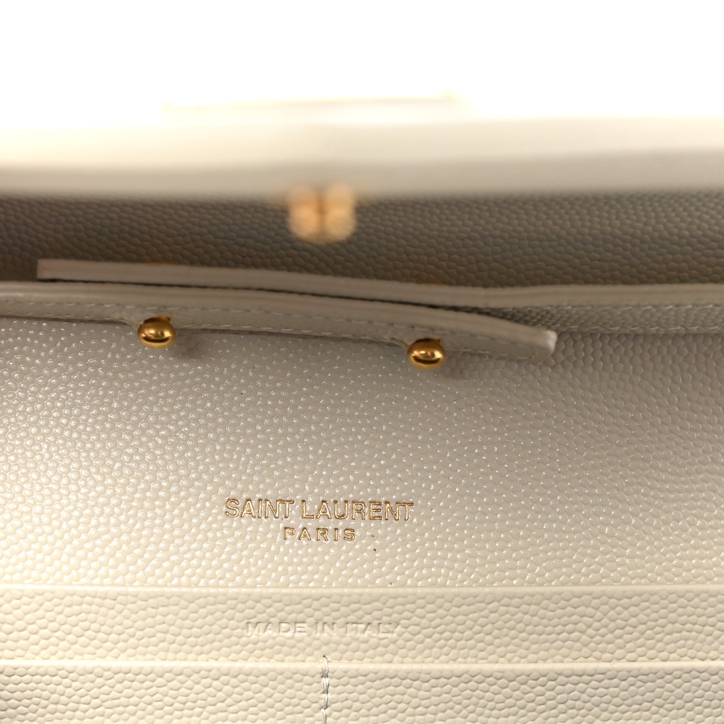 Grain De Poudre Matelasse Chevron Monogram Chain Wallet Crema Soft