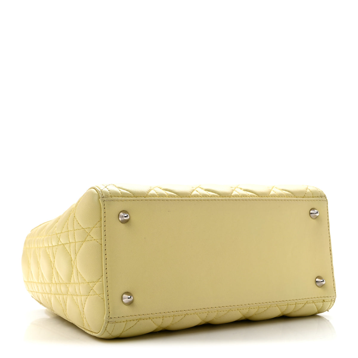 Christian Dior Lambskin Cannage Medium Lady Dior Light Yellow 4 of 14