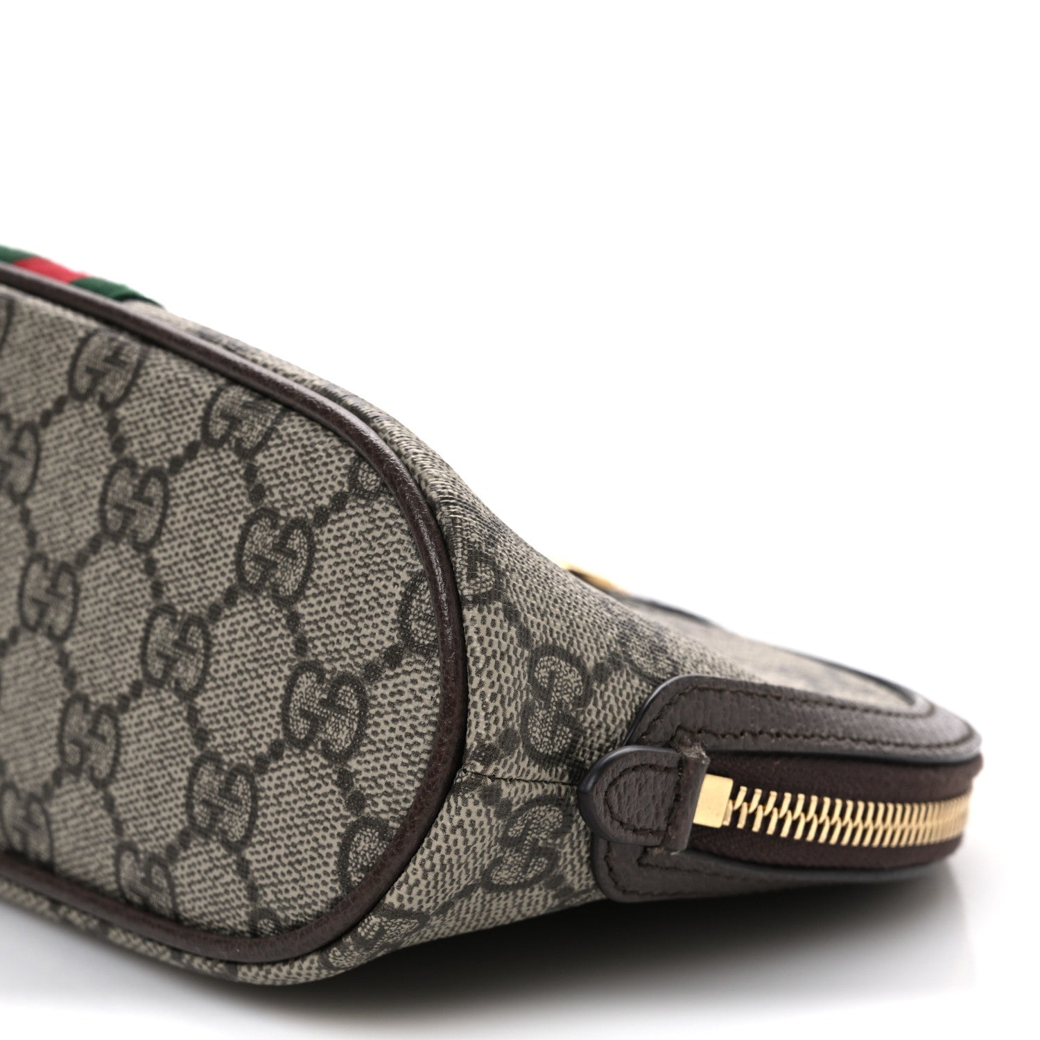 Gucci GG Supreme Monogram Textured Calfskin Web Large Ophidia Cosmetic Case Beige Ebony New Acero 10 of 10
