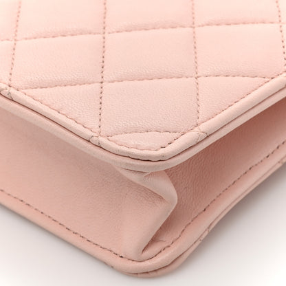 Chanel Lambskin Quilted CC Pouch Wristlet Pink 13 of 14