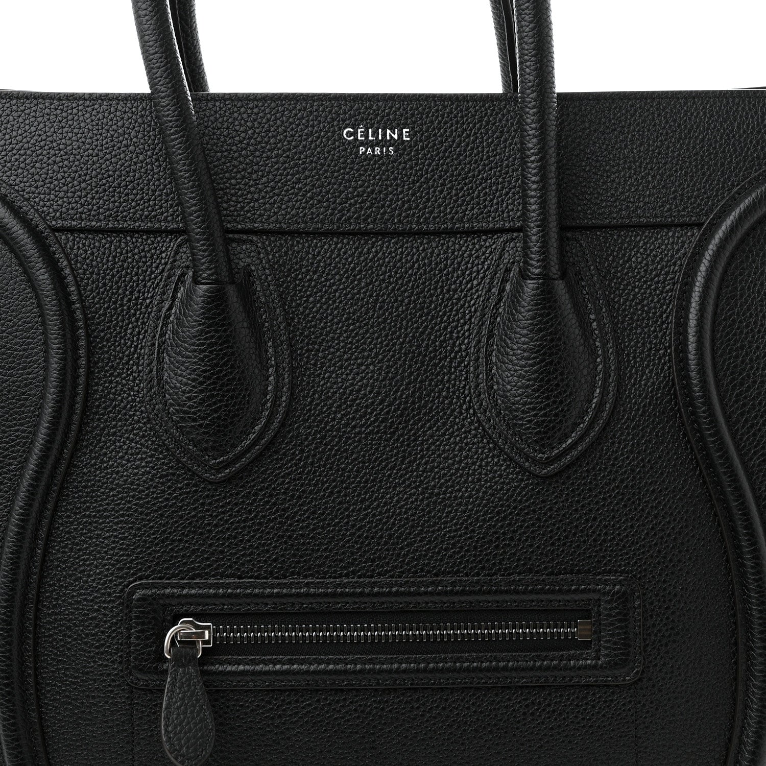 Celine Drummed Calfskin Mini Luggage Black 8 of 11