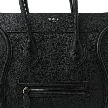 Celine Drummed Calfskin Mini Luggage Black 8 of 11