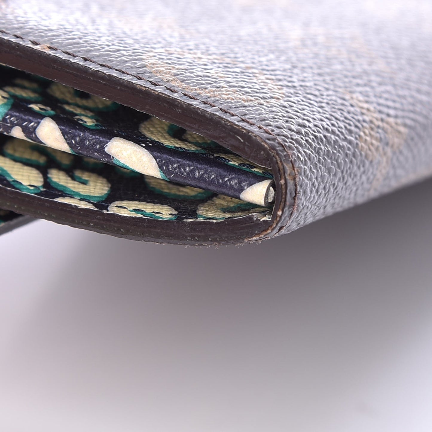 Monogram Leopard Sarah Wallet Blue Infini