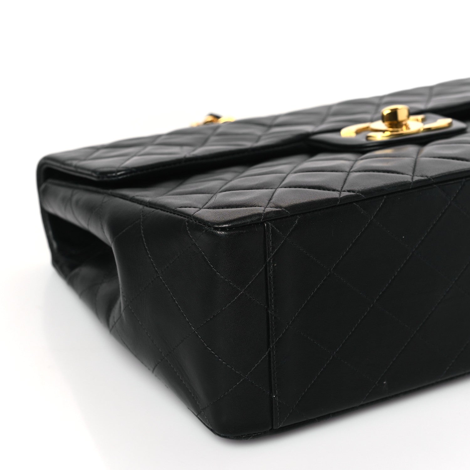 Chanel Lambskin Quilted XL Jumbo Single Flap Black 8 of 9