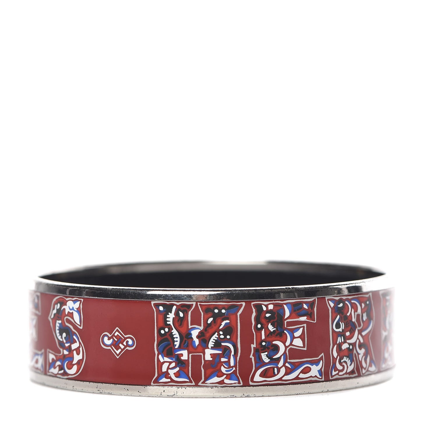Enamel Printed Alphabet Russe Wide Bracelet 65