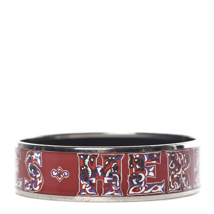 Hermes Enamel Printed Alphabet Russe Wide Bracelet 65 1 of 6