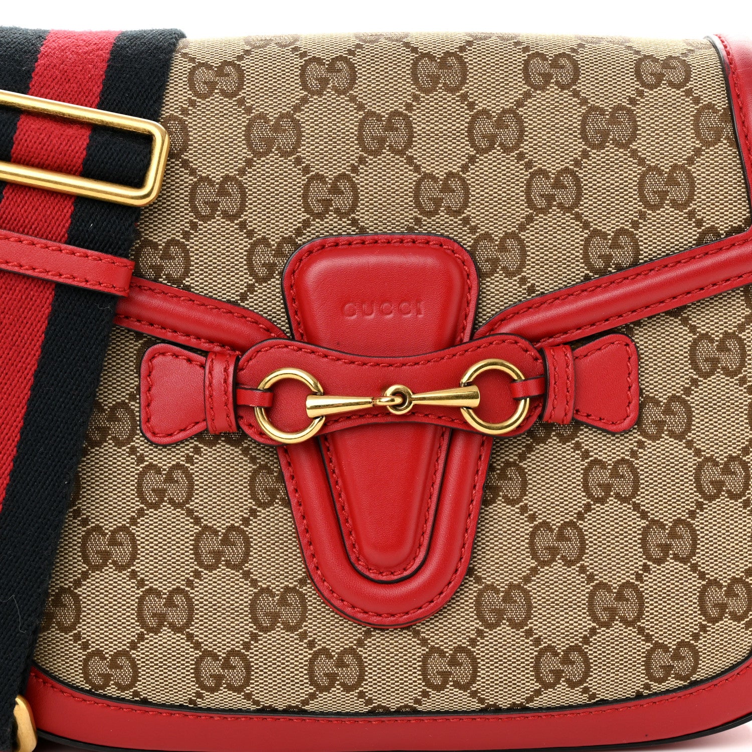 Gucci Monogram Ruinart Calfskin Medium Lady Web Shoulder Bag Beige Ebony Hibiscus Red 8 of 10