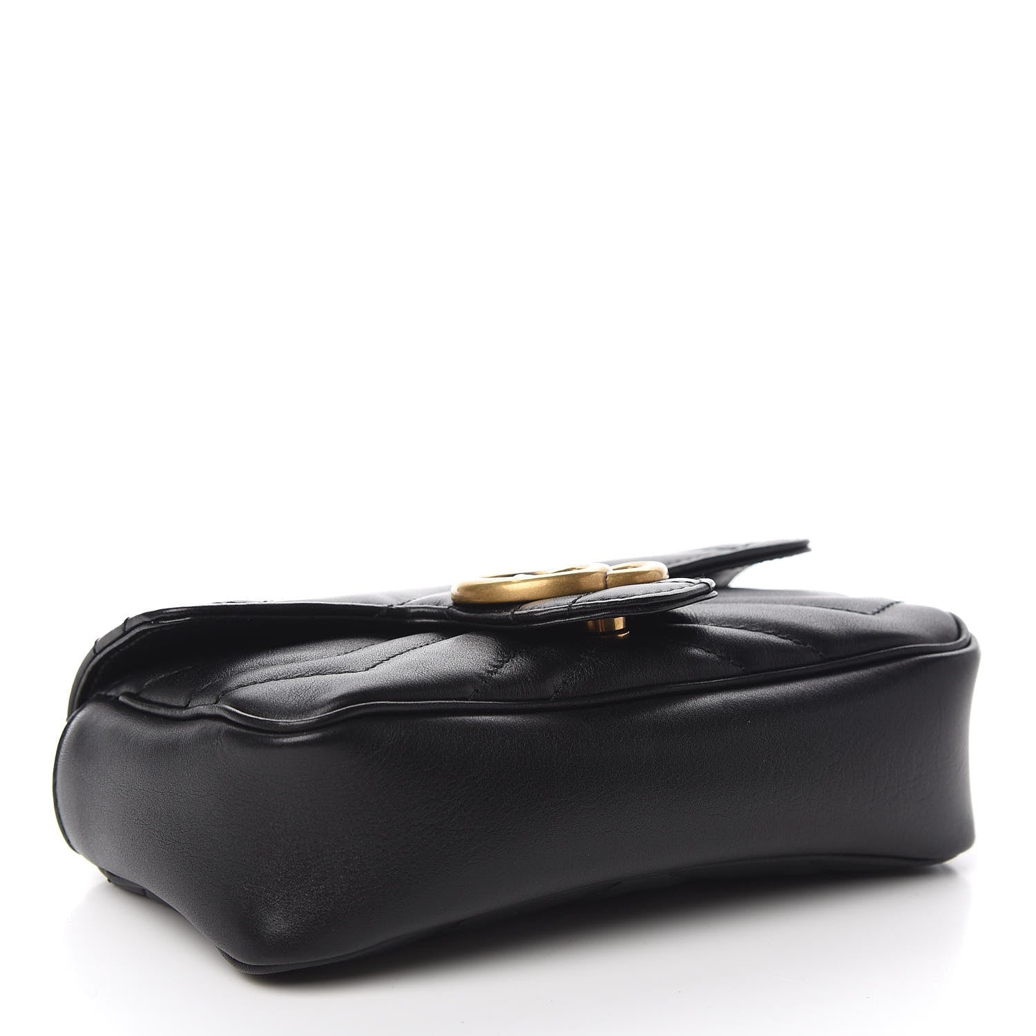 Gucci Calfskin Matelasse Super Mini GG Marmont Shoulder Bag Black 3 of 10