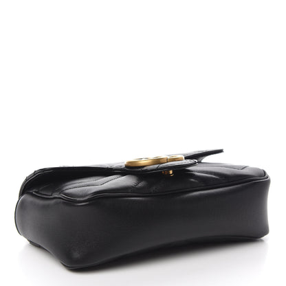 Gucci Calfskin Matelasse Super Mini GG Marmont Shoulder Bag Black 3 of 10