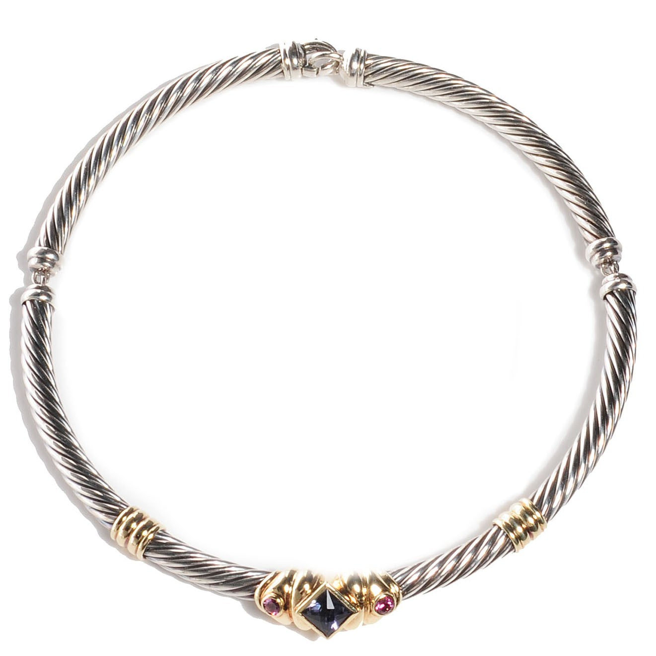 Sterling Silver 14K Gold 7mm Renaissance Cable Necklace
