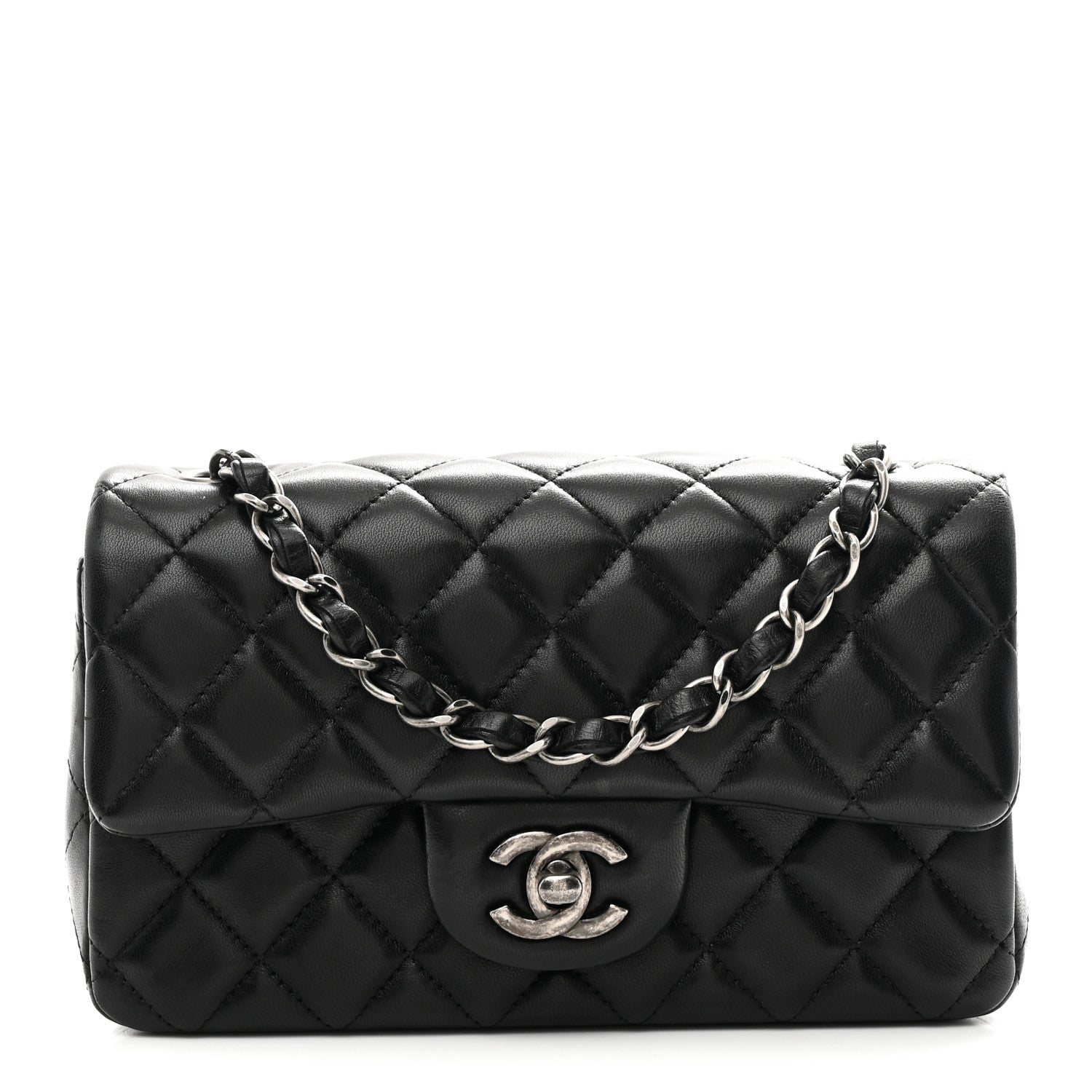 Chanel Lambskin Quilted Mini Rectangular Flap Black 1 of 11