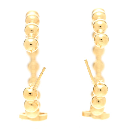 Chanel Crystal Bead CC Hoop Earrings Gold 3 of 6