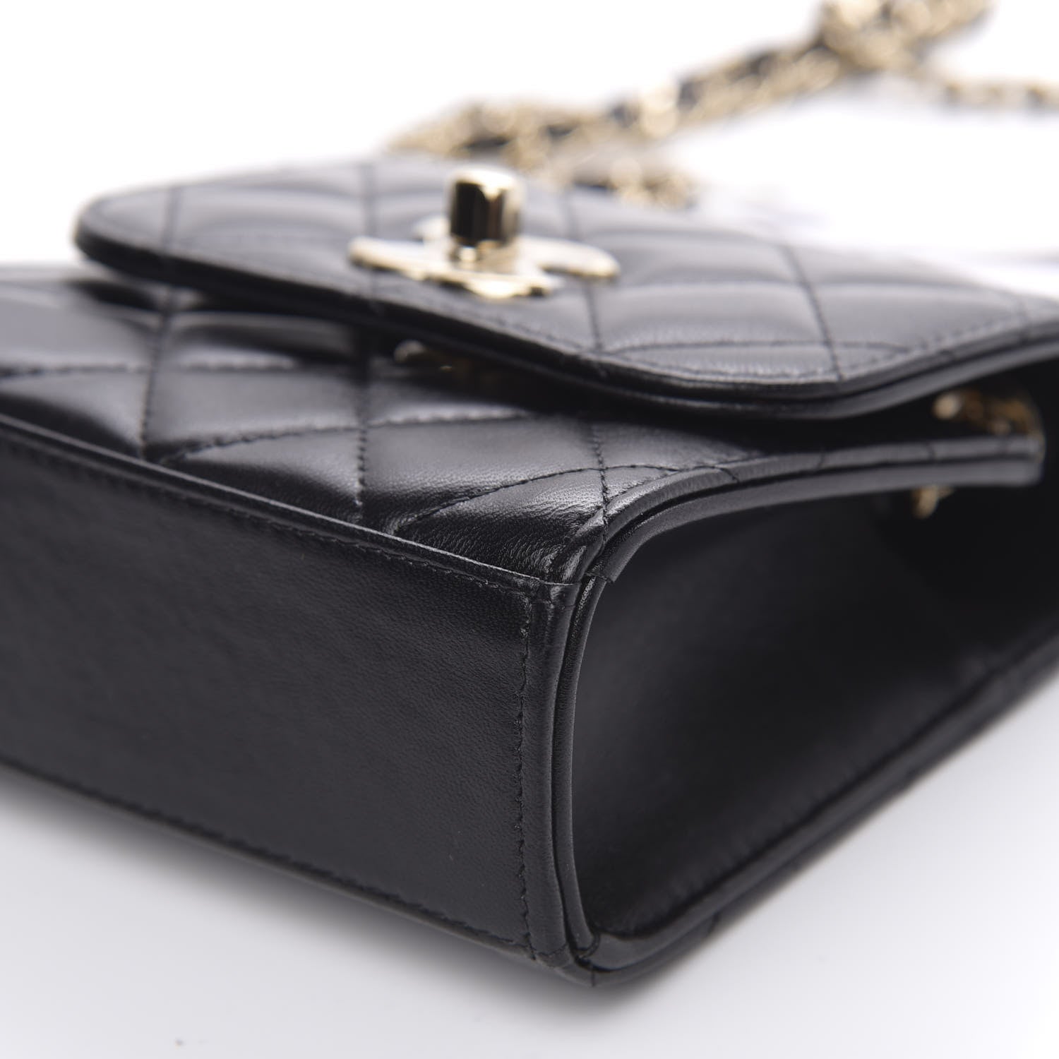 Chanel Lambskin Quilted Mini Trendy CC Chain Wallet Black 8 of 9