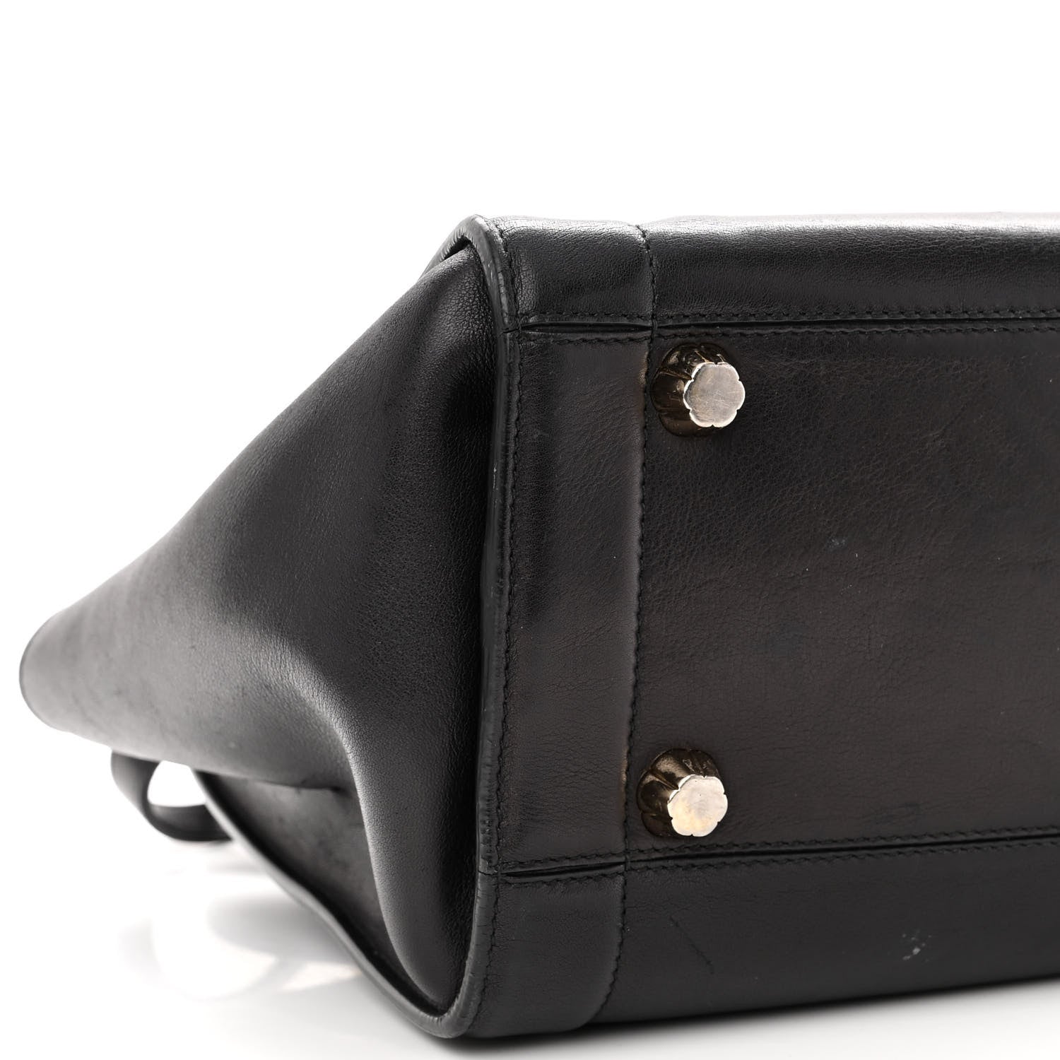 Salvatore Ferragamo Calfskin Sofia Rainbow Top Handle Bag Black 8 of 10