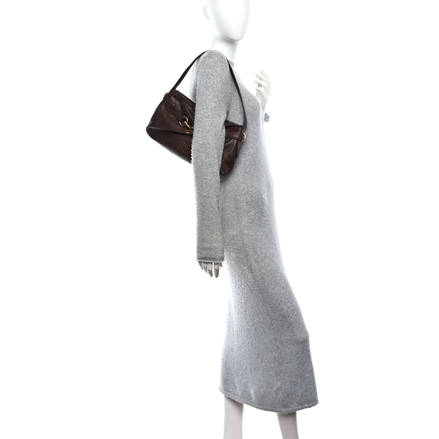 Miu Miu Nappa Aviator Regular Aventure Shoulder Bag Rovere 2 of 9