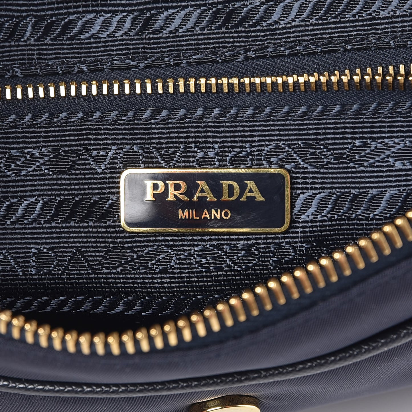 Tessuto Nylon Saffiano Crossbody Bag Black Blue